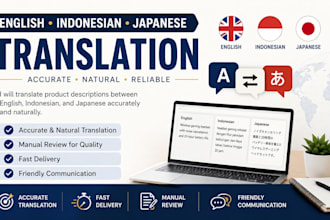 translate product description in english, indonesian,  and japanese