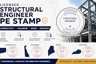 license structural engineer pe stamp for connecticut, delaware, maine, kentucky