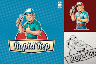 design a clean and modern handyman service logo