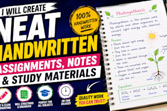 create handwritten assignments, notes and study materials