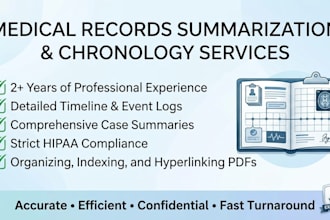 do professional medical record summarization and chronology