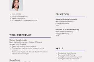 design a professional resume and executive cv template