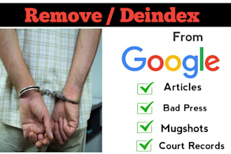 remove or deindex negative articles bad press court records from google search