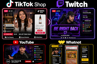 do professional livestream overlay live auction graphics for tiktok shop whatnot