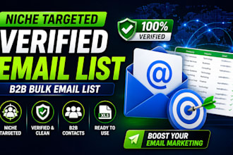 do niche targeted verified email list, b2b, bulk email list for email marketing