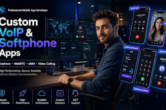 develop custom softphone app, linphone app, voip app, esim app, video call app