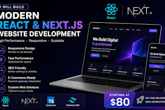 a modern responsive website using nextjs and react