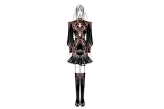 pain a fashion illustration , sketch , model
