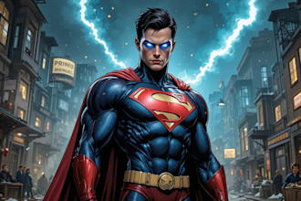 draw comic style superhero action art