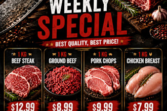 create cinematic restaurant, butcher or food social media promos