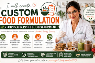 create custom food formulation recipes for product  development