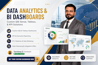 create power bi, tableau and qlik dashboards with KPI reporting