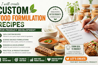 create custom food formulation recipes for product development