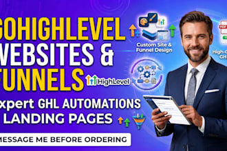gohighlevel website design, sales funnel, ghl automation, ghl landing page