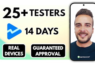 provide 12 testers or 20 testers for google play closed testing android app test