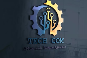 design technology, tech, software, cyber security logo