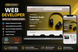 build full stack e commerce website using react and laravel