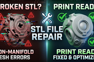 model, fix, modify, edit and optimize stl file repair for quality 3d printing