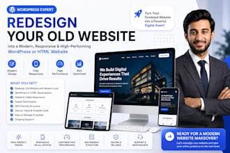 redesign your old website into a modern responsive wordpress