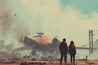 create sci fi illustration for you