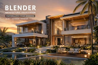blender architectural visualization exterior interior house rendering