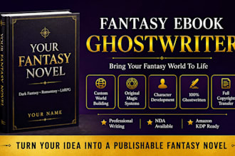 ghostwrite a dark fantasy, romantasy or litrpg ebook for indie authors