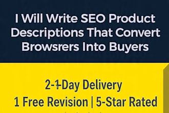 write shopify, amazon, etsy product descriptions copywriting