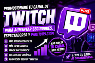 promociona tu canal de twitch, kick y kong vector para aumentar tus espectadores