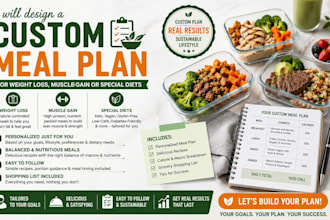 design a custom meal plan for weight loss, muscle gain or special diets
