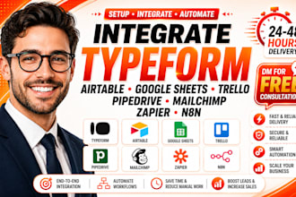 integrate typeform airtable google sheets trello pipedrive mailchimp zapier n8n