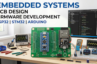 develop embedded systems, pcb design and firmware for esp32 stm32 arduino