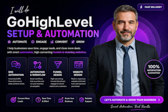 setup and manage gohighlevel website emails SMS automation sales funnel expert
