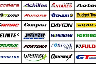 create professional tire brands logo charts and automotive brand catalogs