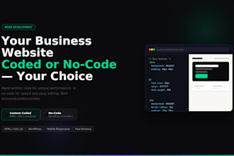 build a custom coded or no code website for your business