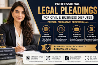 prepare legal pleadings for civil and business disputes