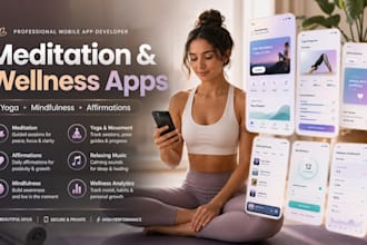 develop meditation app, yoga app, wellness app, affirmation app, mindfulness app