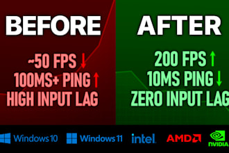 optimize your PC for gaming, maximum fps and zero input lag and delay