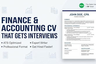 write and design a professional finance and accounting CV