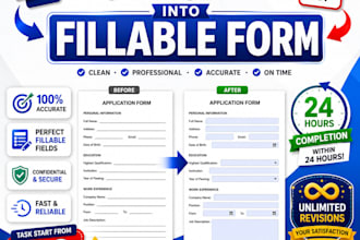 create your word or pdf document into fillable template