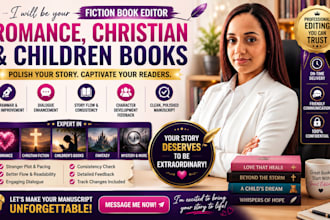 be your fiction book editor for romance christian and children books