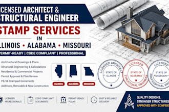 licensed architect and structural engineer stamp in illinois alabama missouri