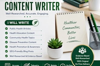 write public health articles and health education content