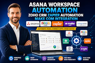 setup asana workspace automation zoho crm zapier automation make com integration