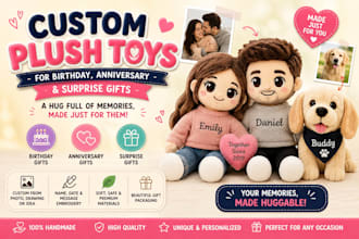 handcrafted custom plush toys for birthdays and anniversaries perfect gift