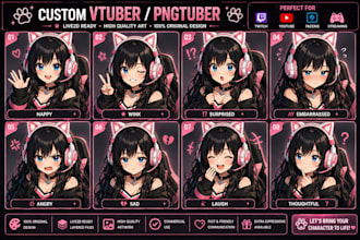 custom vtuber, pngtuber, live2d avatar, chibi character, and twitch streamer