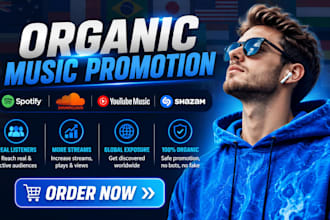 do organic spotify music soundcloud music youtube music shazam music promotion