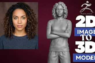 sculpt realistic 2d photo to 3d bust likeness head model stl 3mf obj 3d printing