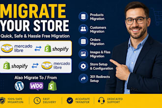 migrate mercado libre to shopify wordpress shopify to mercado libre design
