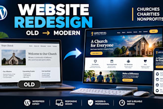redesign your nonprofit church charity wordpress website