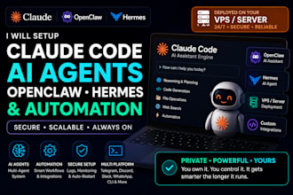 setup claude code ai agents, automation, openclaw and hermes on vps